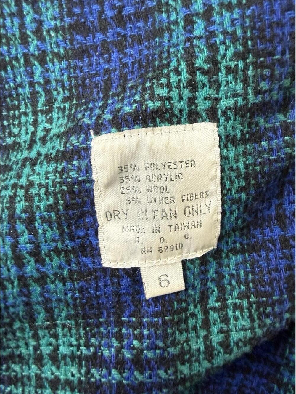 LA Vouge Trench Coat Women’s Size 6 Black Wool Blend Lined Button Front - Picture 2 of 7